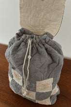 1990's EMBROIDERED QUILTED COTTAGE BACKPACK