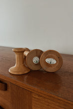 MID CENTURY MACO ITALIAN BEECH CANDLE HOLDERS