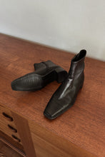 1990's WEITZMAN BLACK LEATHER SQUARE TOE ANKLE BOOTS | SIZE 5.5
