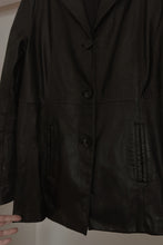1990's WILSONS BLACK LEATHER BLAZER JACKET | SIZE M/L