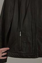1990's WILSONS MAXIMA BLACK FITTED LEATHER MOTO JACKET | SIZE S/M