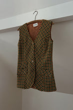 1960's WOVEN TWEED PLAID MOD VEST TANK | SIZE S