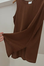 1990's PURE SILK MODA CHOCOLATE TANK | SIZE S
