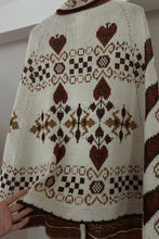 1970's STURBRIDGE AUTUMN KNIT PONCHO | ONE SIZE