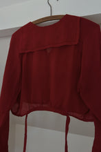 1920's RARE ANTIQUE CRIMSON SILK CHIFFON BOUDOIR JACKET | SIZE S/M AS IS