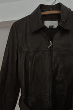 1990's NINE WEST BUTTERY BLACK LEATHER TRENCH JACKET | SIZE S/M