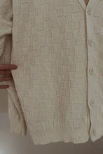 1990's COTTON CHECKER KNIT SLUB CARDIGAN