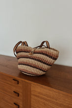 1990's STRIPE WOVEN SISAL BAG | 19" x 9"