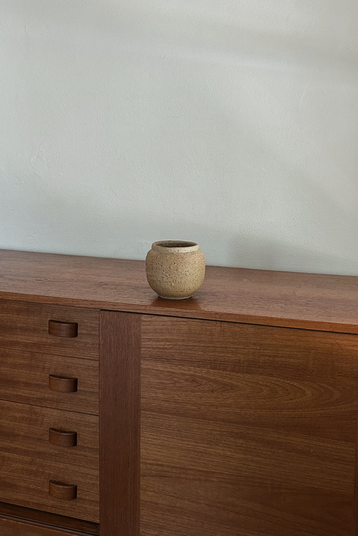 1990's HAND CAST TEXTURED CERAMIC JAR