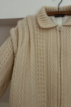 1970's IRISH WOOL FISHERMAN KNIT ZIP JACKET | SIZE M/L