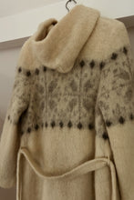 1980's ICELANDIC WOOL HOODED ROBE COAT | SIZE M/L