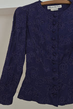 1980's ROYAL EMBROIDERED PEPLUM BLOUSE | SIZE XS/S