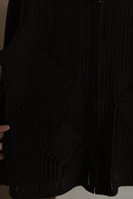 1990's BLACK ABSTRACT PLEATED COTTON JACKET | SIZE S/M