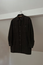 1990's CHARCOAL WOOL FLANNEL SHIRT JACKET | SIZE M