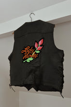 1980's LADY HARLEY BLACK LEATHER LACE UP VEST | SIZE S/M