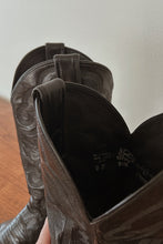 1990's JUSTIN BLACK LIZARD LEATHER COWBOY BOOTS | SIZE 10