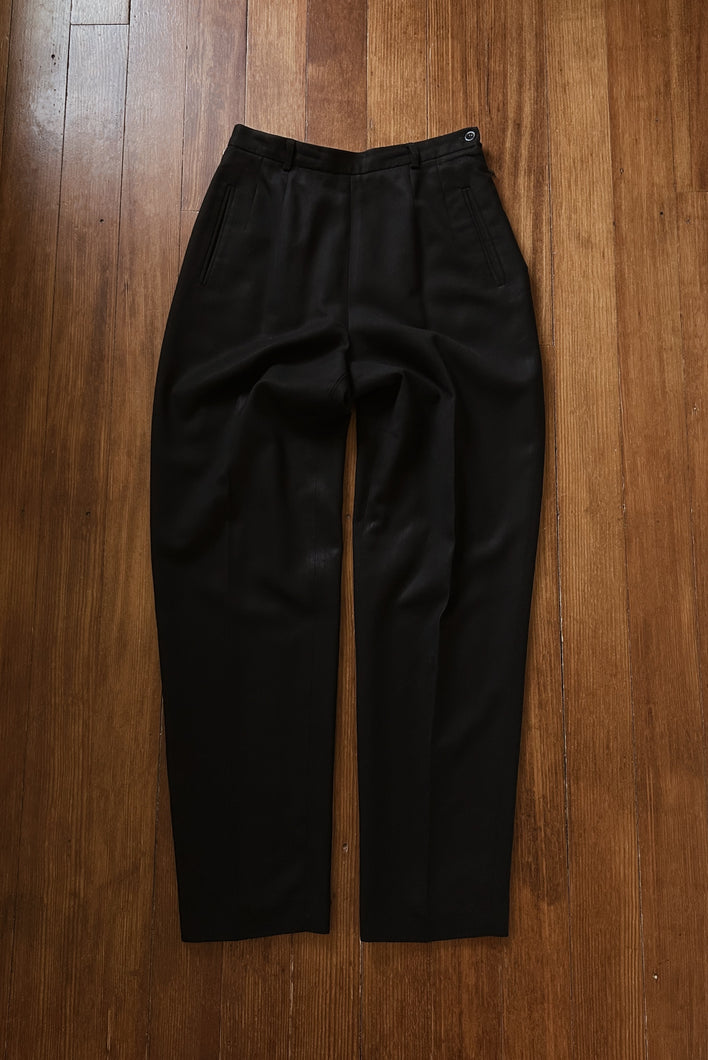1990's BLACK PURE WOOL TROUSERS | SIZE 27