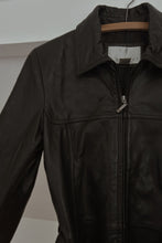 1990's NINE WEST BUTTERY BLACK LEATHER TRENCH JACKET | SIZE S/M