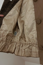 1950's SAMUEL ROBERT CAMEL LEATHER + TWEED PEPLUM JACKET | SIZE S/M