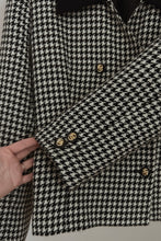 1990's PURE WOOL HOUNDSTOOTH STRUCTURED BLAZER | SIZE M/L