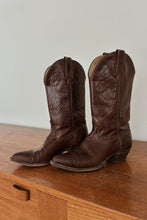 1980's J. CHISHOLM OXBLOOD LEATHER COWBOY BOOTS | SIZE 7/7.5