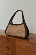 Y2K BRAHMIN WOVEN JUTE + EMBOSSED LEATHER SHOULDER BAG