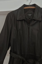 1990's BLACK LEATHER WRAP JACKET | SIZE L/XL