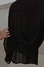 1990's BLACK LINEN GAUZE BUTTON BLOUSE | SIZE M