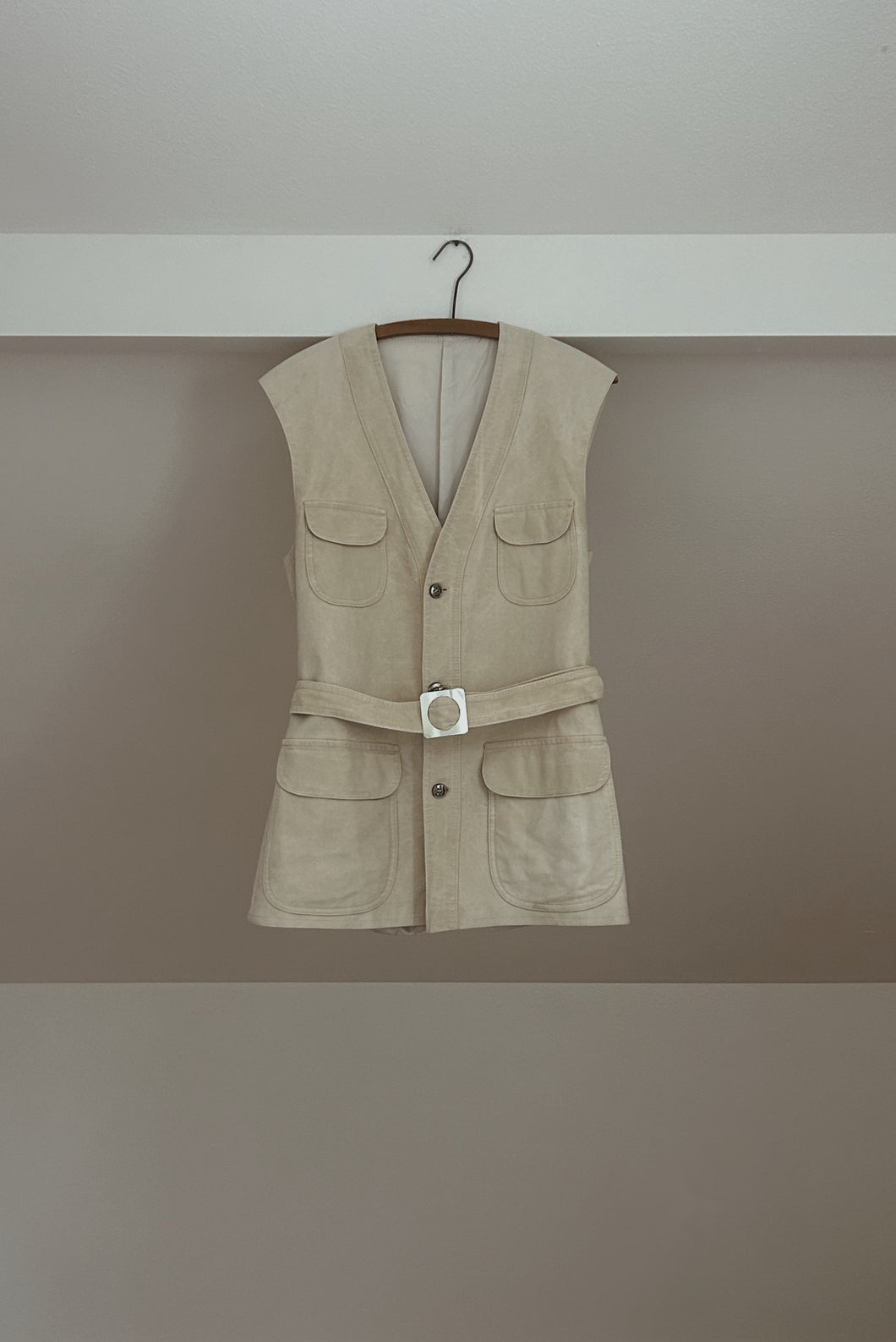 1970's NINO ULTRASUEDE BELTED VEST | SIZE M