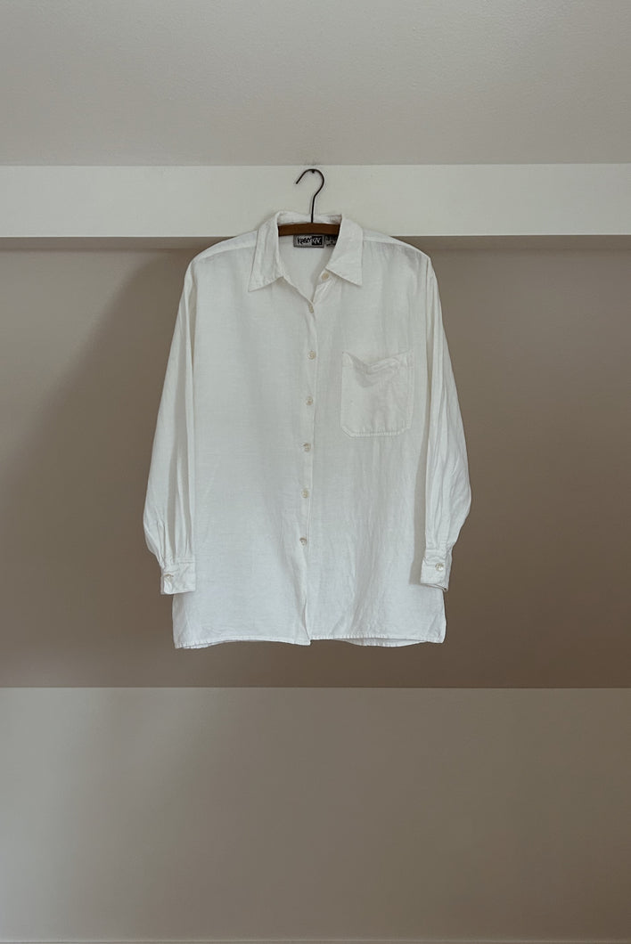 1990's CLASSIC COTTON + LINEN SHIRT | SIZE M