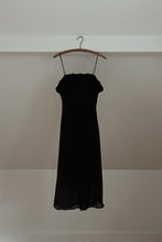 1990's BLACK FLORAL BUST BIAS CUT SLIP STYLE DRESS | SIZE M
