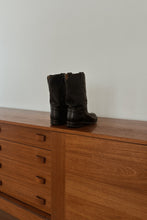 1980's JUSTIN CLASSIC BLACK LEATHER COWBOY ROPERS | SIZE 10