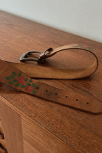 1970's TOOLED LEATHER PAINTED ROSE BELT | SIZE S/M