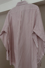 1980's RED STRIPE COTTON BUTTON DOWN | SIZE XL
