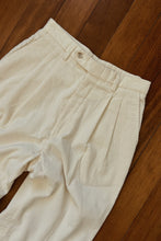 1990's LANDS END WHITE CORDUROY TROUSERS | SIZE 27/28