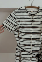 1970's TERRY STRIPE COVERUP MINI DRESS | SIZE M