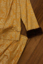 1960's INCREDIBLE GOLD FUR TRIM JACQUARD SET | SIZE S