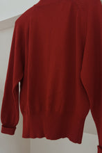1980's CHERRY COTTON KNIT CARDIGAN | SIZE S/M