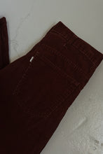 1970's LEVI'S BURGUNDY CORD KICK FLARES | SIZE 28