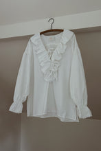 1970's EBER SAN FRAN FEMME RUFFLE TOP | SIZE L