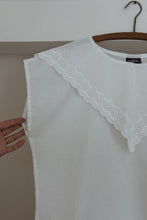 1990's EYELET COLLAR BOXY BLOUSE | SIZE M