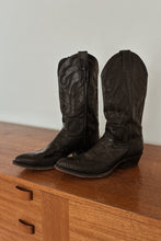 1990's JUSTIN BLACK LIZARD LEATHER COWBOY BOOTS | SIZE 10