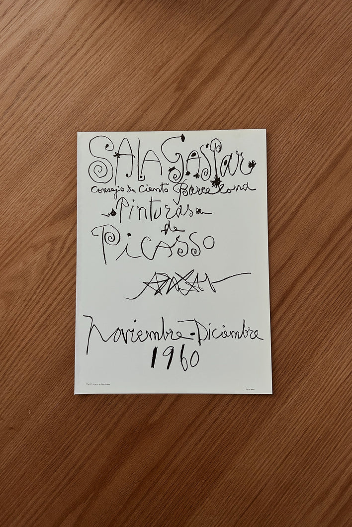 1970's PICASSO LITHOGRAPH: SALA GASPAR, BARCELONA 1960