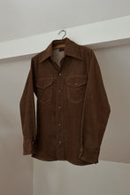 1970's BIG YANK CHOCOLATE TWILL WESTERN SHIRT | SIZE S/M