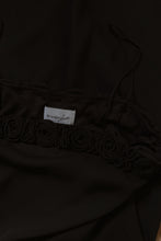 1990's BLACK FLORAL BUST BIAS CUT SLIP STYLE DRESS | SIZE M