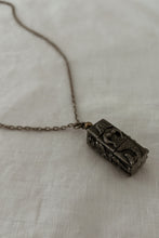 1970's RARE PEWTER KINETIC PUZZLE PENDANT ON PEWTER LINK CHAIN