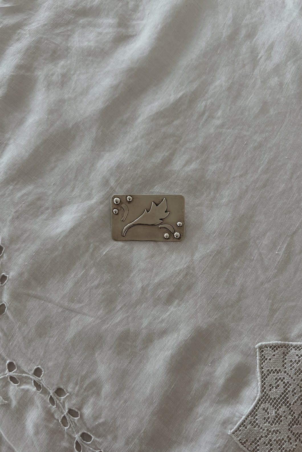 1980's MODERNIST HAND MADE STERLING BROOCH