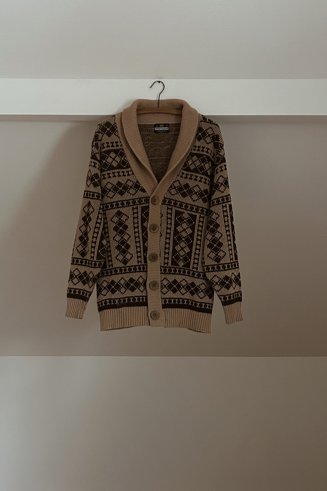 1970's CAMEL NORDIC SLUB CARDIGAN | SIZE M