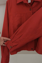 Y2K CHERRY LINEN BOXY JACKET | SIZE XL