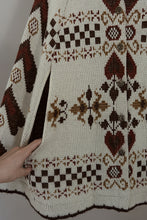1970's STURBRIDGE AUTUMN KNIT PONCHO | ONE SIZE